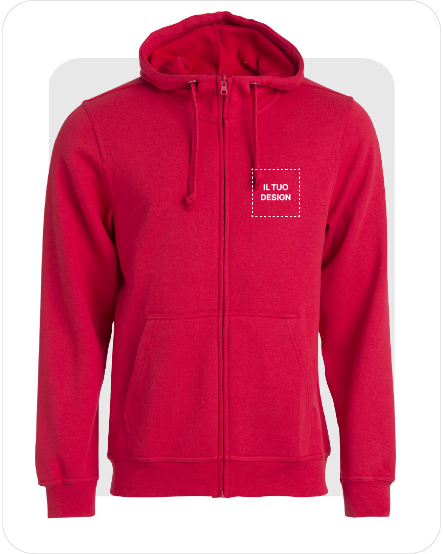 Felpa Uomo con Cappuccio e Cerniera