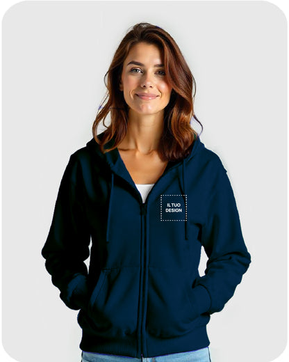 Felpa Donna con Cappuccio e Cerniera
