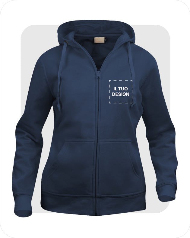 Felpa Donna con Cappuccio e Cerniera