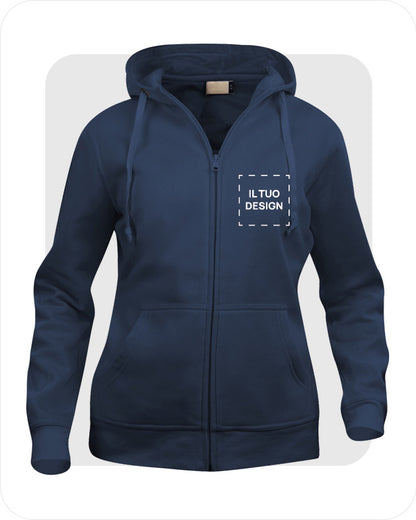 Felpa Donna con Cappuccio e Cerniera