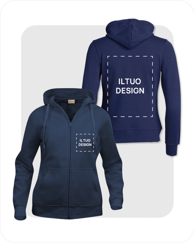 Felpa Donna con Cappuccio e Cerniera