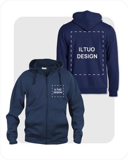 Felpa Uomo con Cappuccio e Cerniera