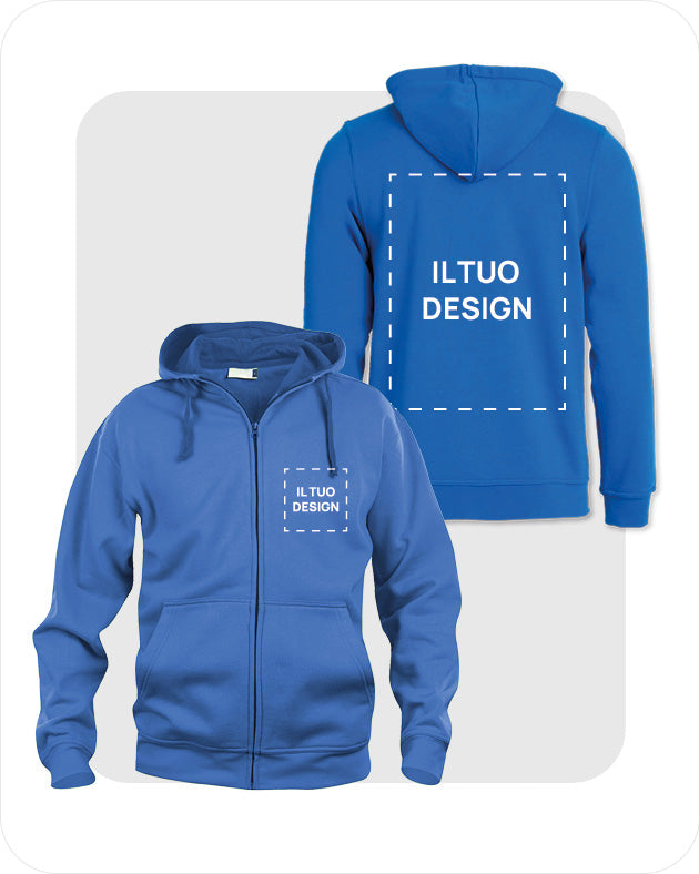 Felpa Uomo con Cappuccio e Cerniera