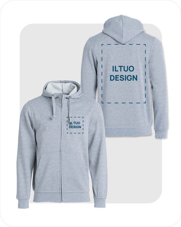 Felpa Uomo con Cappuccio e Cerniera
