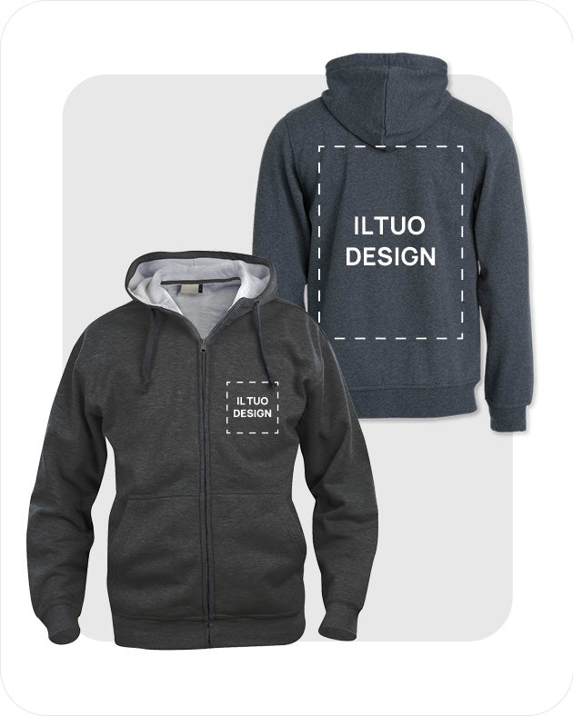 Felpa Uomo con Cappuccio e Cerniera