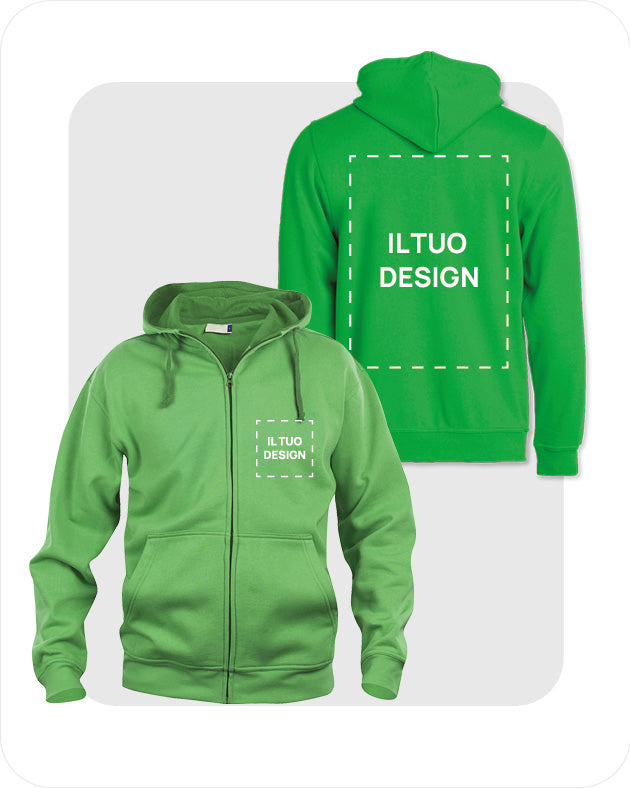 Felpa Uomo con Cappuccio e Cerniera